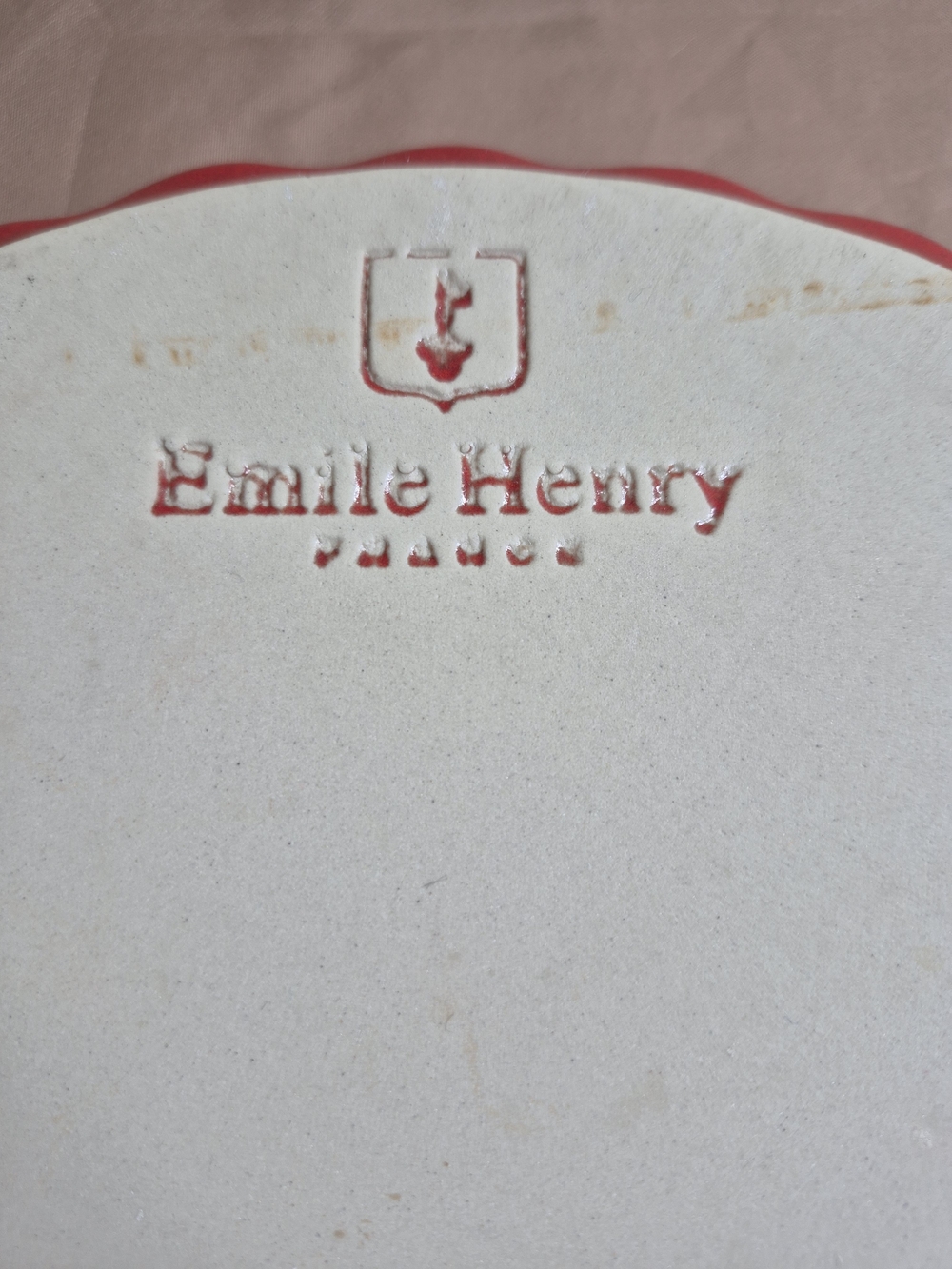 VTG Emile Henry France Red Fluted Ceramic Tart Quiche Pie Dish 11.5” Mold 6000 - Picture 4 of 8